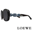 【LOEWE 羅威】初春新款 摩登復古花紋大方框款太陽眼鏡(藍/黑 SLW848-AM5X)