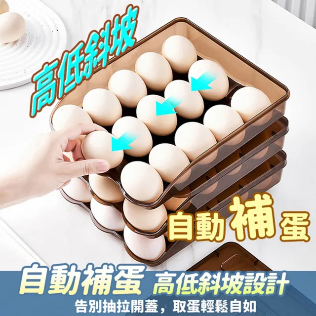 【收納女王】18格可疊放自動補蛋盒(保鮮盒 雞蛋收納盒 保護盒)