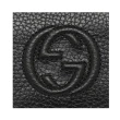 【GUCCI 古馳】598207 經典雙G SOHO系列荔枝紋牛皮扣式翻蓋中夾(黑色)