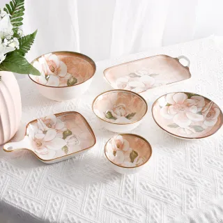 【Homely Zakka】MOMO獨家北歐新古典輕奢風陶瓷餐盤碗餐具_7件組(湯盤 餐具 餐碗 盤子 器皿)