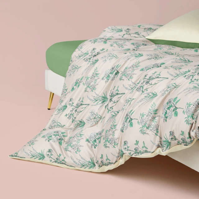 青鳥家居 好好睡奶蓋床包被套組/4件式(雙人床包+薄被套/經