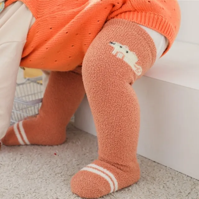 【橘魔法】可愛動物珊瑚絨長襪(高筒襪 小腿襪 長筒襪 過膝襪 及膝襪 襪子 小童 男童 女童 兒童 童裝 保暖)