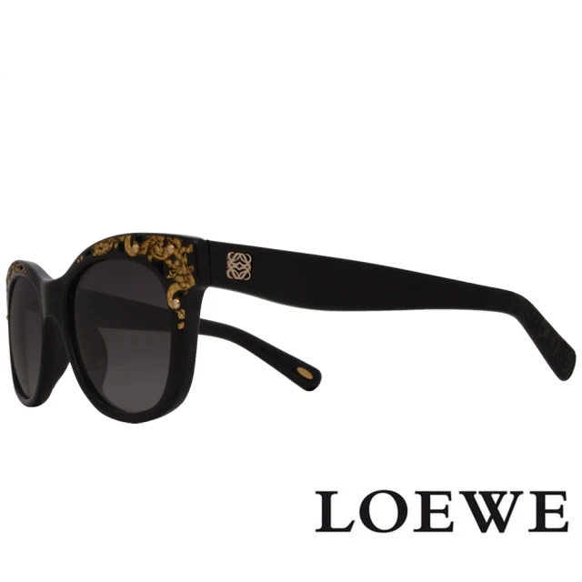 LOEWE 羅威 限量款華麗金雕太陽眼鏡(黑/金 SLW841-0700)