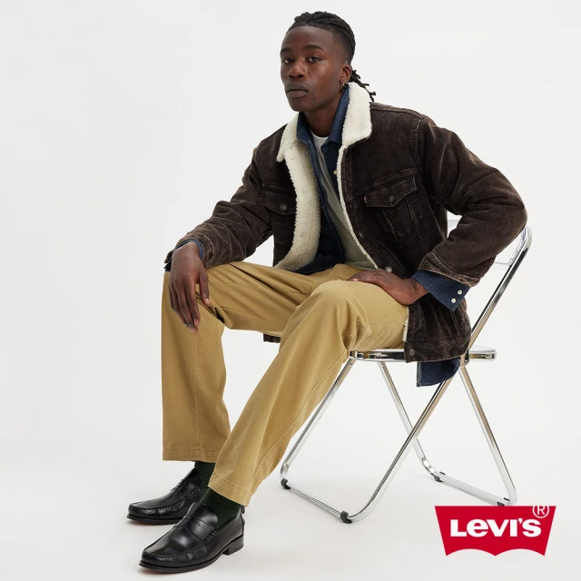 LEVIS 男款 Chino工作休閒褲 / 後袋蓋摩登設計 / 卡其 人氣新品 A5753-0013