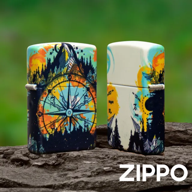 【Zippo官方直營】環繞冒險指南針-夜光漆-防風打火機(美國防風打火機)