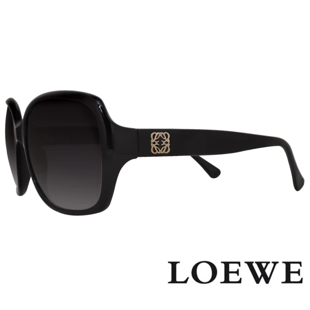 LOEWE 羅威LOEWE 羅威 西班牙皇室品牌 經典花體LOGO太陽眼鏡(黑 SLW776-0Z42)