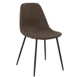 【AT HOME】二入組咖啡色皮面鐵藝餐椅/休閒椅 現代簡約(迪克)