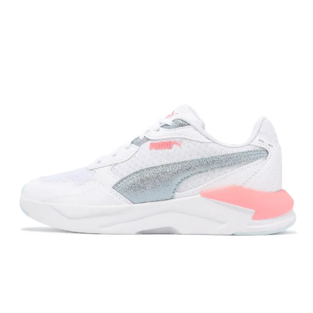 【PUMA】休閒鞋 X-Ray Speed Lite 中大童鞋 白 粉 小朋友 皮革 緩震 運動鞋(394436-01)