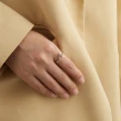 【925 STARS】純銀925戒指 美鑽戒指/純銀925微鑲美鑽幾何曲線造型戒指(白金色)