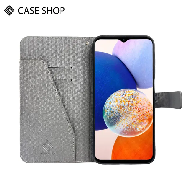 【CASE SHOP】Samsung A15 前收納側掀皮套-黑(內襯卡片夾層 翻蓋站立)