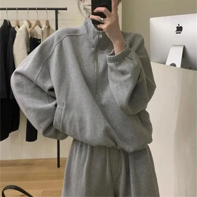 【Amirr 艾米爾】★立領運動衛衣長褲兩件套(女上衣/長袖/上衣+長褲)