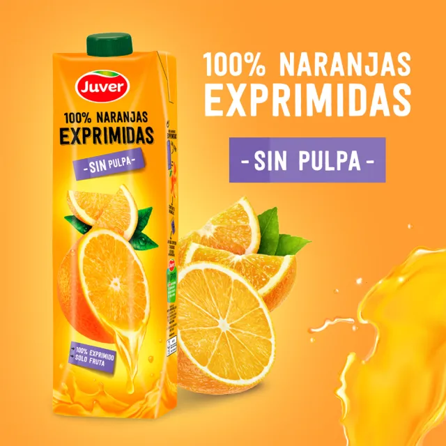 即期品【Juver】西班牙茱兒NFC非濃縮還原柳橙汁1LX3