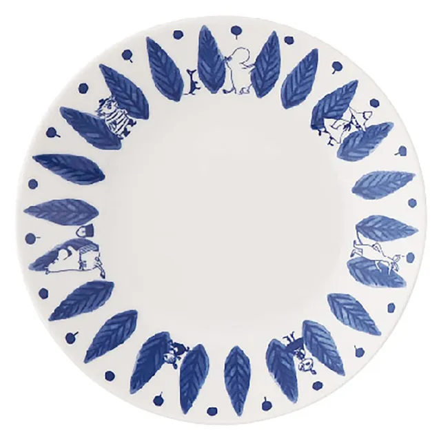 【yamaka】Moomin 嚕嚕米 藍色花卉系列 義大利麵盤三件組 22cm(餐具雜貨)