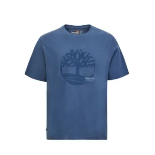 【Timberland】男款深藍色大 Logo 短袖T恤(A42RF288)