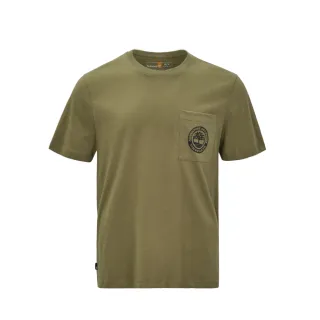【Timberland】男款灰綠色圖案口袋短袖T恤(A2QFA590)