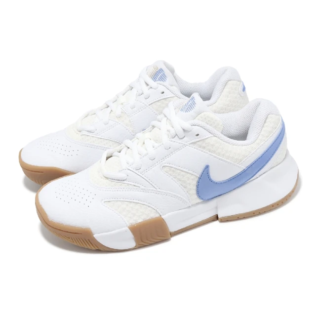 NIKE 耐吉 網球鞋 Wmns Court Lite 4 女鞋 白 藍 透氣 抓地 膠底 運動鞋(FD6575-106)