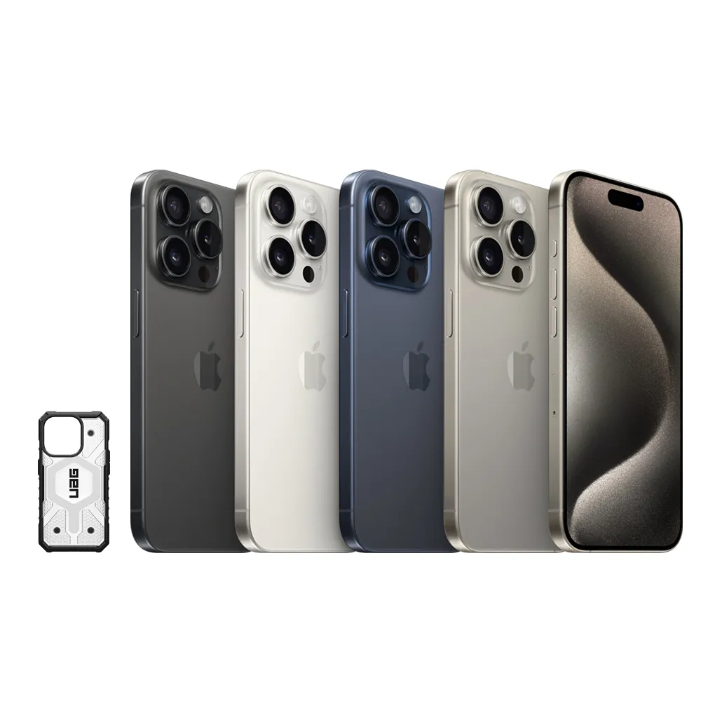【Apple】iPhone 15 Pro(256G/6.1吋)(UAG磁吸軍規透明殼組)
