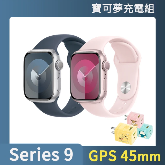 Apple寶可夢充電組 Apple 蘋果 Apple Watch S9 GPS 45mm(鋁金屬錶殼搭配運動型錶帶)