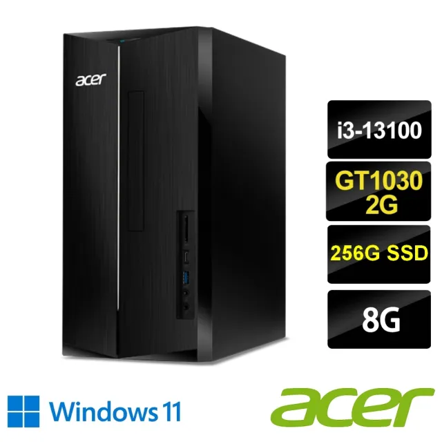 【Acer 宏碁】+8G記憶體組★i3 GT1030獨顯電腦(TC-1780/i3-13100/8G/256G SSD/GT1030/W11)