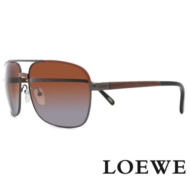 LOEWE 羅威 明星同款大方框簡約皮革設計太陽眼鏡(透藍 