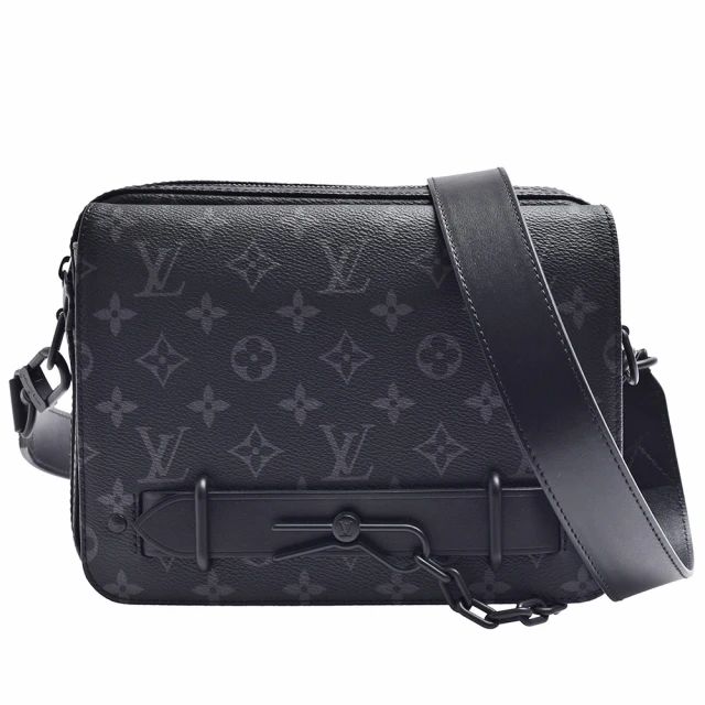 Louis Vuitton 路易威登 M45585 經典Steamer系列Eclipse帆布多夾層斜背郵差包(黑)