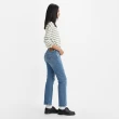 【LEVIS 官方旗艦】女款 Wedgie高腰修身直筒牛仔長褲 / 淺藍破壞加工 / 及踝款 熱賣單品 34964-0205
