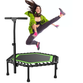 【Jump Power】專業健身款六角帶扶手韻律跳床(健身彈跳床 跳床 蹦床)