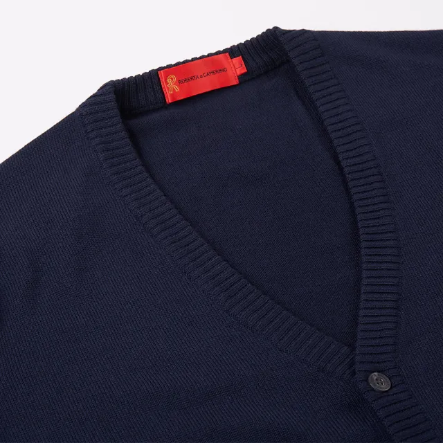 【ROBERTA 諾貝達】男裝 藍色經典純羊毛衣-外套式穿搭-義大利素材(台灣製)