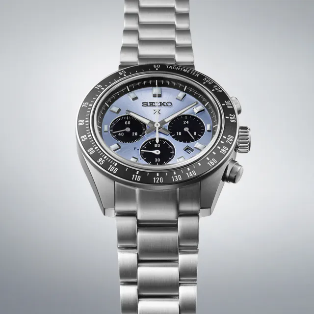 【SEIKO 精工】PROSPEX系列 太陽能 冰藍熊貓 貓熊 復刻計時腕錶 SK044 母親節 禮物(SSC935P1/V192-0AH0U)