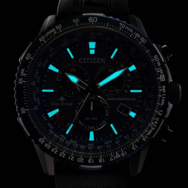 【CITIZEN 星辰】PROMASTER 制霸衝擊 高機能光動能電波對時飛行腕錶-激光藍/ 45.9mm(CB5006-02L)