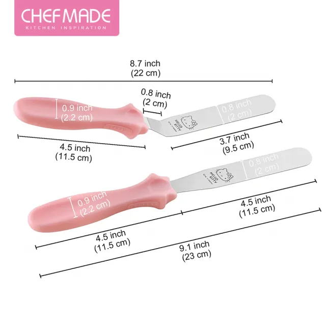 【美國Chefmade】Hello kitty 凱蒂貓造型 不鏽鋼蛋糕抹刀-2入組(CM104)