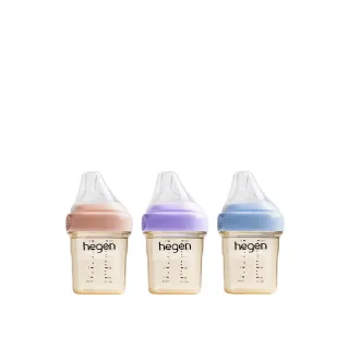 【hegen】金色奇蹟PPSU多功能方圓型寬口奶瓶150ml 共三色(嫣粉、漾紫、沁藍)