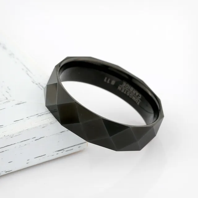 【AchiCat】多切割面戒指-特寬．鎢鋼．中性