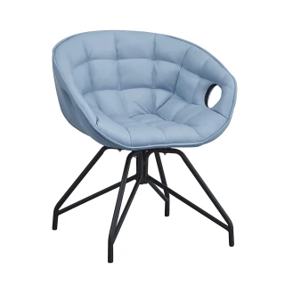【AT HOME】藍色科技布質鐵藝休閒轉椅/餐椅  現代新設計(蘇菲亞)