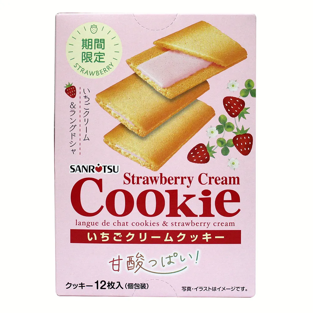 【三立製果】草莓奶油風味薄燒 84g 盒裝(效期：2024/10/01)