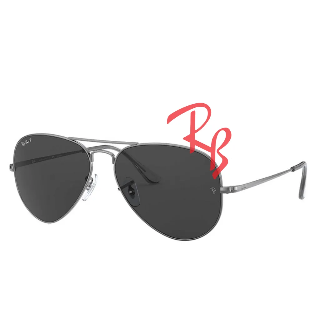 【RayBan 雷朋】經典飛官偏光太陽眼鏡 RB3689 004/48 62mm大版 鐵灰框深灰偏光 公司貨