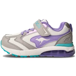 【KangaROOS】美國袋鼠鞋 童鞋 CAPSULE 太空氣墊跑鞋 灰紫(KK31957)