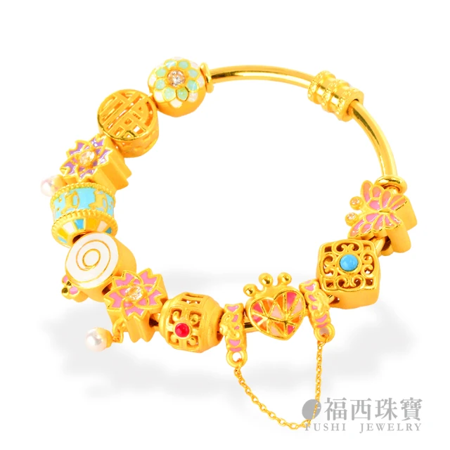 【福西珠寶】黃金串珠手鍊 金朵拉串珠多選(金重：0.40錢+-0.05錢)