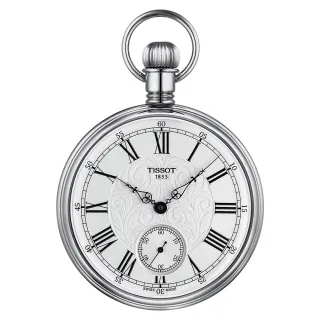 【TISSOT 天梭 官方授權】小秒針無蓋式手上鍊機械懷錶-附鍊 送禮 推薦(T8614059903300)