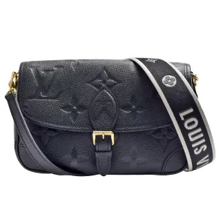 【Louis Vuitton 路易威登】M46386經典Diane系列Empreinte牛皮肩/斜背包(黑色)
