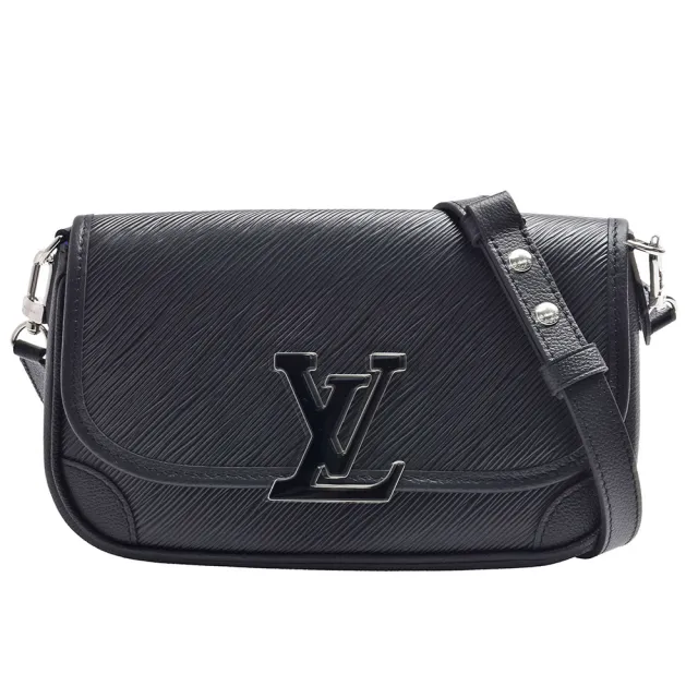 【Louis Vuitton 路易威登】M59386 經典黑色LOGO EPI皮革Buci系列磁釦斜背包(黑色)