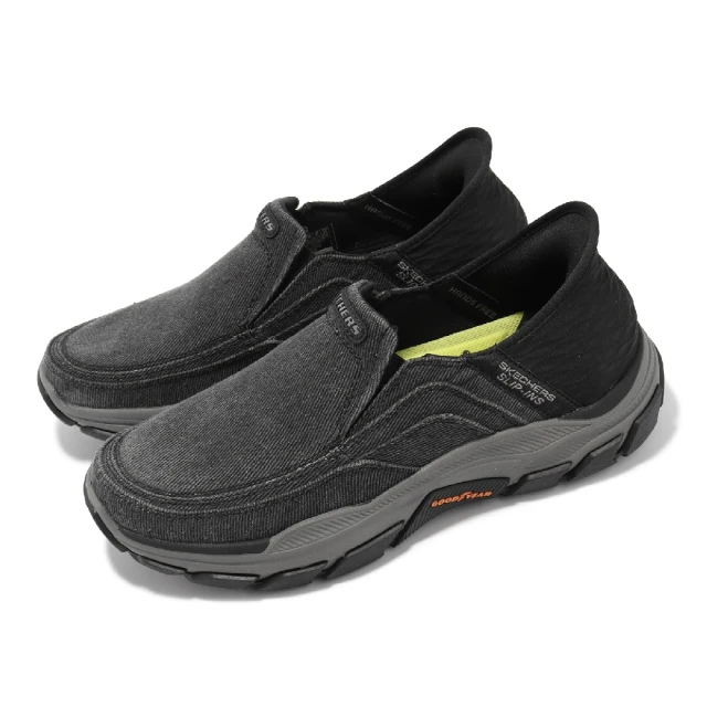【SKECHERS】休閒鞋 Respected-Holmgren Slip-Ins 男鞋 黑 帆布 緩震 無鞋帶 懶人鞋(204809-BLK)