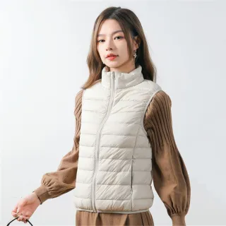 【ibella 艾貝拉】女輕型保暖立領羽絨背心外套90％白鴨絨羽絨衣24-25-82101-23(M~4XL尺碼)