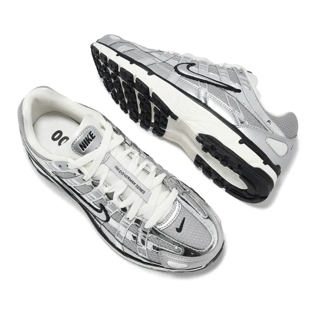 【NIKE 耐吉】休閒鞋 P-6000 男鞋 女鞋 液態銀 復古 銀 黑 情侶鞋 Metallic Silver(CN0149-001)