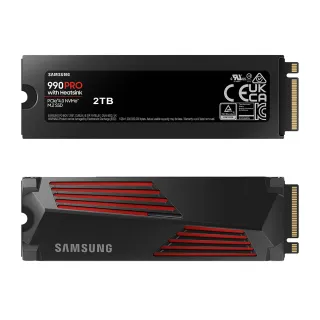 【SAMSUNG 三星】990 PRO 2TB M.2 2280 PCIe 4.0 ssd固態硬碟(MZ-V9P2T0CW)*含散熱片 讀7450M/寫6900M