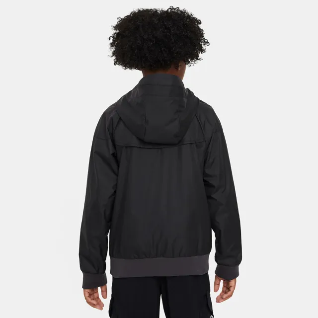 【NIKE 耐吉】外套 男童 女童 運動連帽外套 K NSW WR HD JKT SSNL 黑 FN8757-010