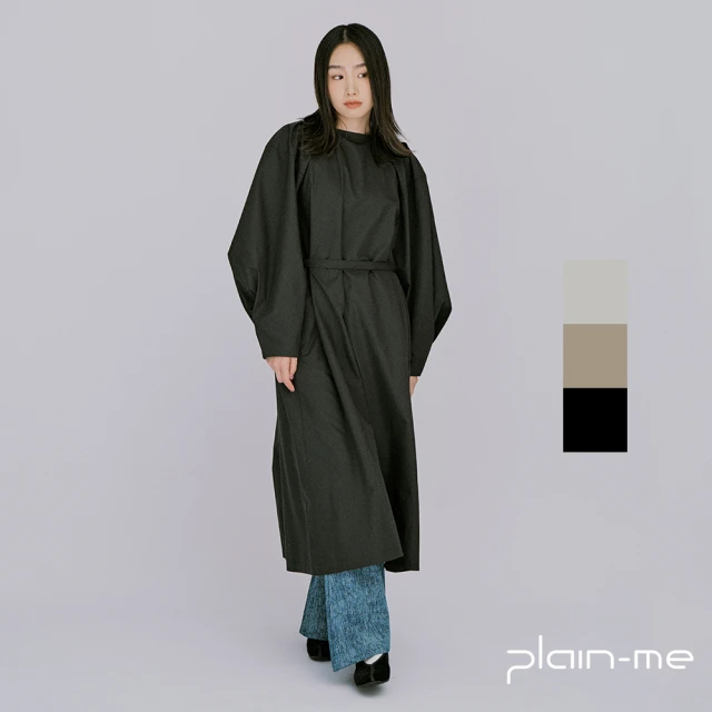 plain-me OOPLM 風格剪裁綁帶洋裝 OPM5007-242(女款 共2色 綁帶裙 休閒洋裝)
