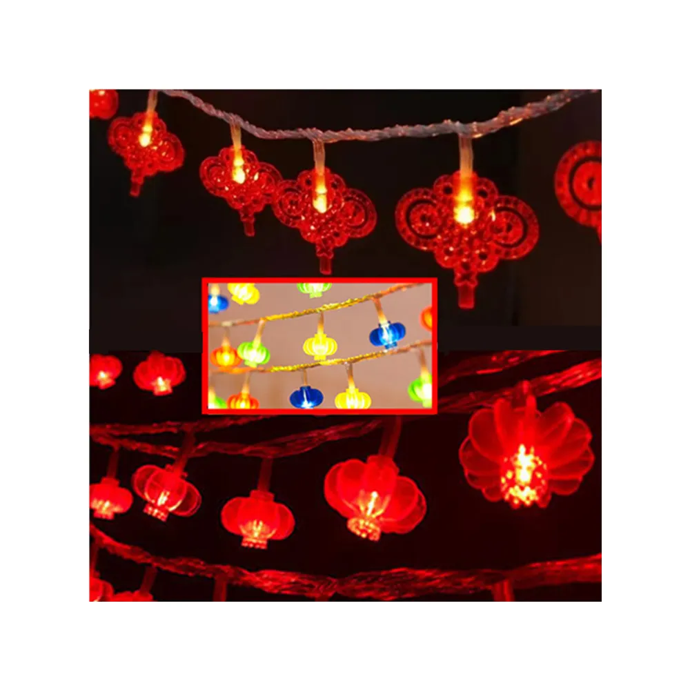 【北熊の天空】中國結燈串 10米 紅燈籠 彩色燈籠 新年裝飾燈 過年氣氛佈置 led造型燈串(Led春節裝飾燈串)