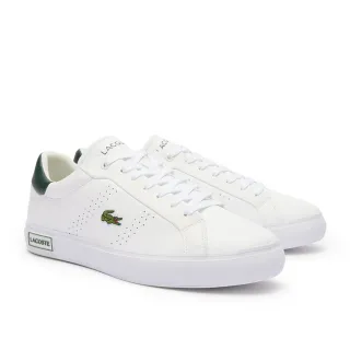 【LACOSTE】POWERCOURT 男鞋 運動鞋 皮革刺繡logo 休閒鞋 小白鞋 白色(47SMA0110_1R5_24ss)