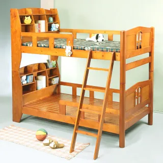 【Homelike】喜家居書架型圓柱雙層床(2252)